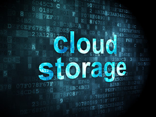 Obraz premium Cloud technology concept: Cloud Storage on digital background