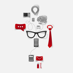 Set of sticker design. High-tech business concept