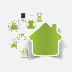 Set of sticker design. Global real estate concept