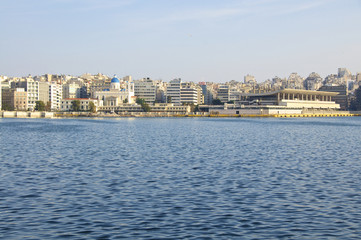 Fototapeta na wymiar The harbor of Piraeus. The Port is the largest Greek seaport