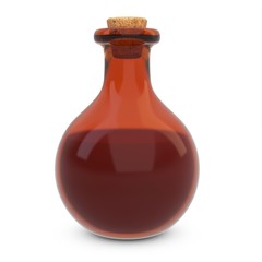 3d amber potion flask