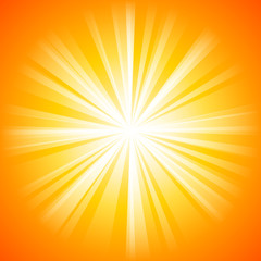 Obraz premium summer orange background with light Rays (vector)