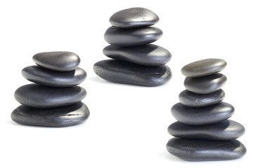 Wet smooth polished hot massage black stones