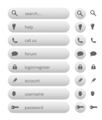 simple gray internet buttons, illustration