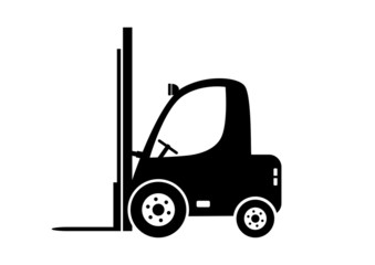 Forklift truck on white background