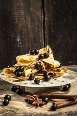 berry fruit with crepes