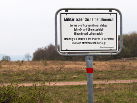 Grenze Truppen&uuml;bungsplatz - Milit&auml;rischer Sicherheitsbereich