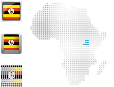 Uganda on map of Africa