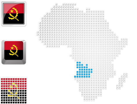 Angola on map of Africa