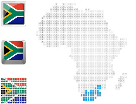 South Africa on map of Africa