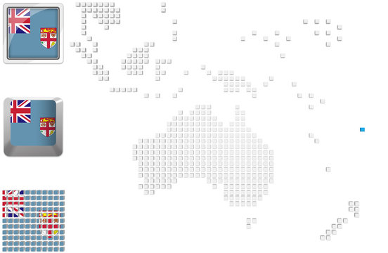 Fiji on map of Australia