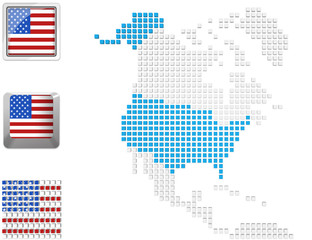 Obraz premium USA on map of North america