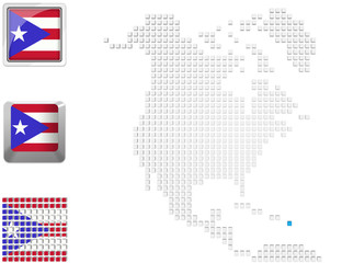 Obraz premium Puerto Rico on map of North america