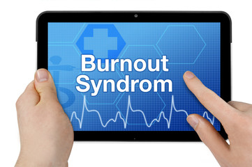 Tablet mit Interface und Burnout-Syndrom