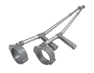 Crutches pair isolated