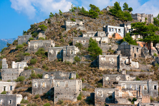 Abandoned Greek village of Kayakoy in Turkey