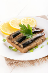 Bread with sprats