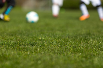 Naklejka premium Blurred soccer ball