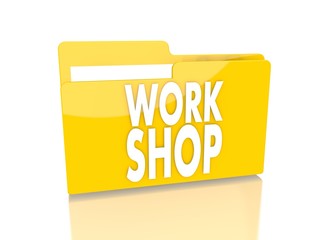 file folder with workshop symbol
