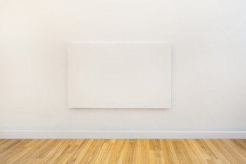 single art canvas in an empty gallery space