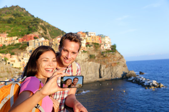 Selfie - couple taking picture in Cinque Terre