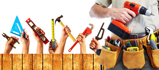 Set of construction tools.
