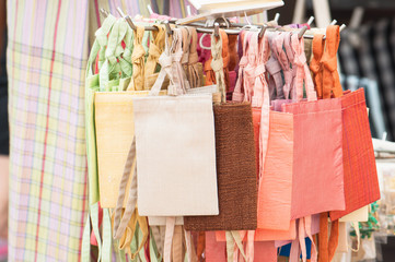 Colorful bags at the market