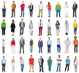 Group of Multiethnic Mixed Occupation People