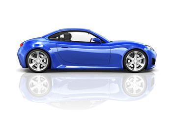3D Luxury Blue Sports Car