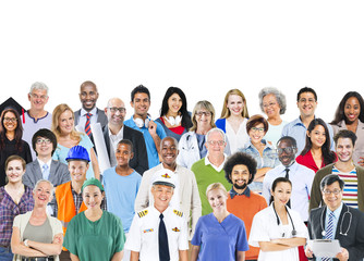 Group of Multiethnic Mixed Occupations People