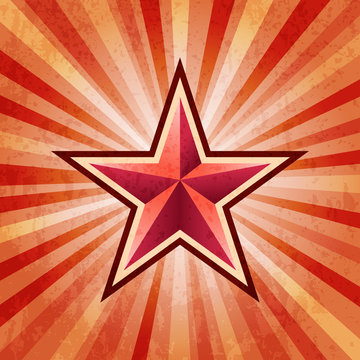 Red Star Burst Army Background