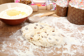 Easter cake preparing in kitchen