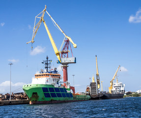 Fototapeta premium Harbour Tour of Willemstad Port Curacao