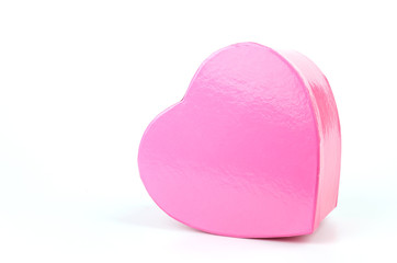 Pink heart box isolated white background