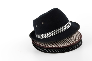 Vintage panama hat isolated white background