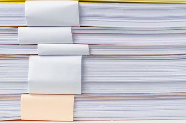 close up of stack of papers