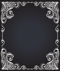 Template frame design for card. Floral pattern.