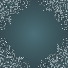 Ornamental frame against dark green background