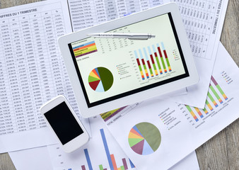 digital tablet with a graphic