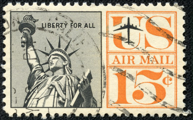 stamp of United States, shows Statue of Liberty