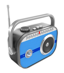 Retro radio over white