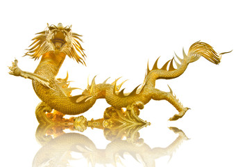 Giant golden Chinese dragon
