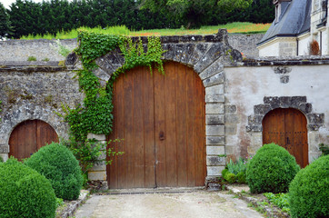 Fototapeta na wymiar garden and chateau La Chatonniere near Villandry