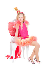 Little girl wearing candy costume