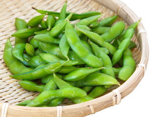 close - up of Edamame soy beans