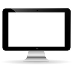 Vector computer display isolated on white