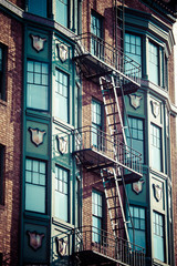 Fototapety  Fire escape on an old building
