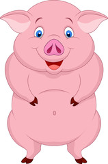 Plakat Fat pig cartoon