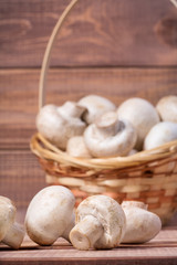 Basket with mushrooms