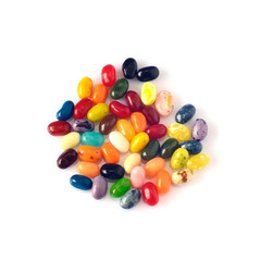 Fototapeta na wymiar Colorful candied arranged in heart shape